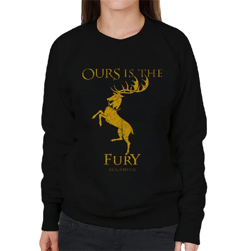 Game Of Thrones Baratheon Ours Is The Fury Women's Sweatshirt Hoodie with Belted Waist Structured Tailored