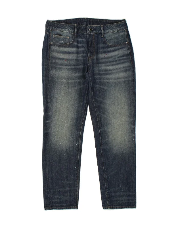 G-STAR Womens Straight Jeans W28 L29 Blue Fashionable Raw Hemmed Jeans