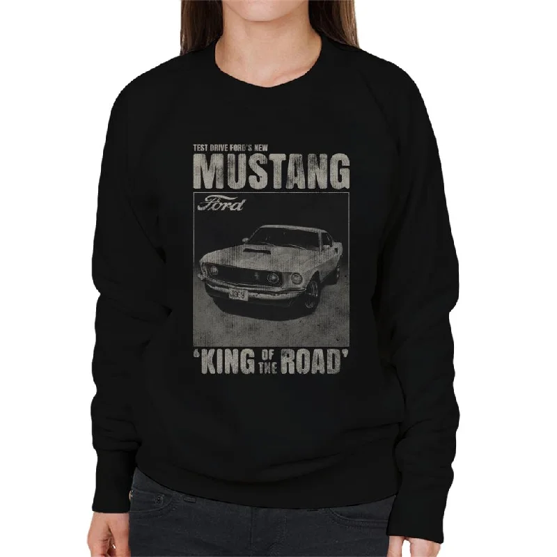 Ford Mustang Test Drive Fords New King Of The Road Women's Sweatshirt Hoodie with Cropped Fit Short Trendy Ford Mustang Test Drive Fords New King Of The Road Women's Sweatshirt Hoodie with Cropped Fit Short Trendy