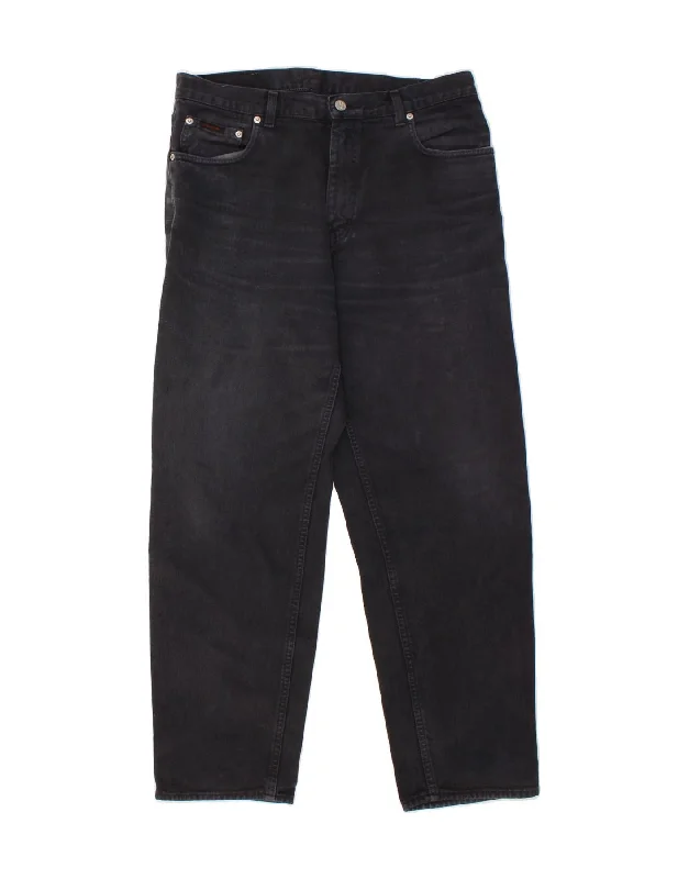 CALVIN KLEIN Mens Straight Jeans W33 L30 Black Cotton Stylish High-Waist Skinny Denim