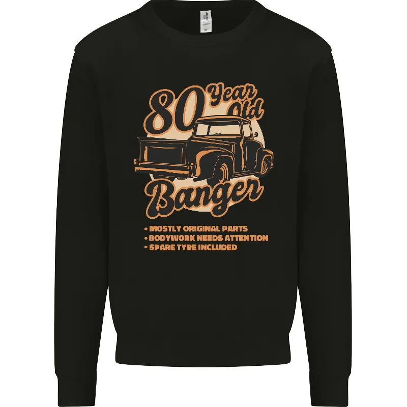 80-Year-Old Legend: 80th Birthday Men's Sweatshirt Jumper Hoodie with Front Slit Layering Stylish 80-Year-Old Legend: 80th Birthday Men's Sweatshirt Jumper Hoodie with Front Slit Layering Stylish
