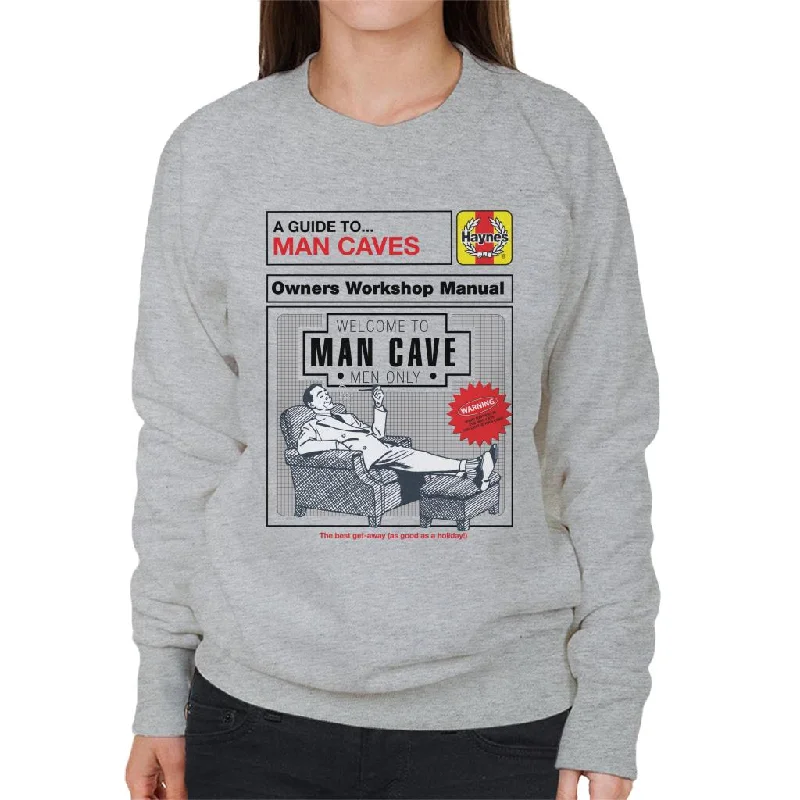 Haynes Man Caves Owners Workshop Manual Women's Sweatshirt Hoodie with Raglan Sleeves Sporty Comfortable