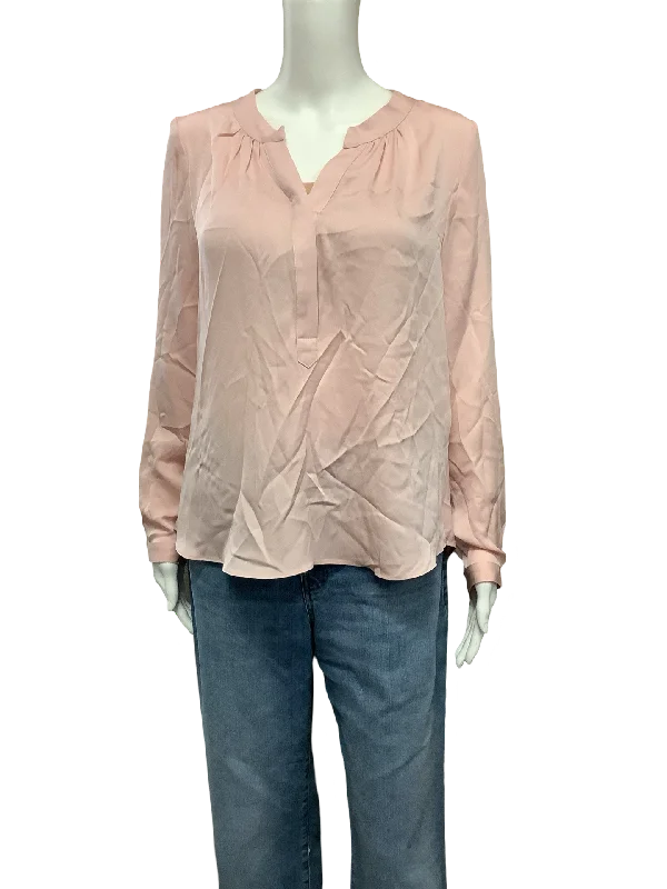 Milly Long Sleeve Blouse Blush W/Tags Size: 4 Textured Cotton Blouse