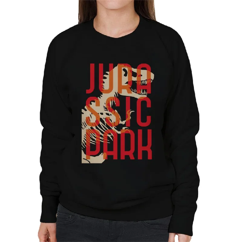 Jurassic Park Oversized Red Text Women's Sweatshirt Hoodie with Strings Custom Fit Adjustable