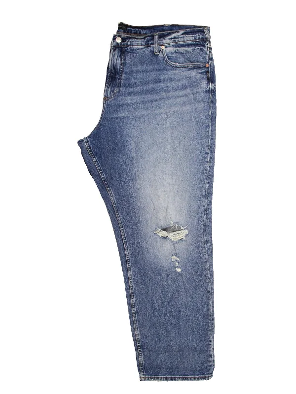 Plus Womens Denim Destroyed Boyfriend Jeans Chic Rolled Cuff Denim Jeans