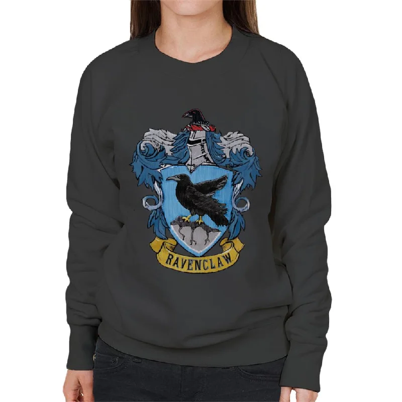 Harry Potter Ravenclaw House Crest Women's Sweatshirt Hoodie with Hem Detail Decorative Unique Harry Potter Ravenclaw House Crest Women's Sweatshirt Hoodie with Hem Detail Decorative Unique