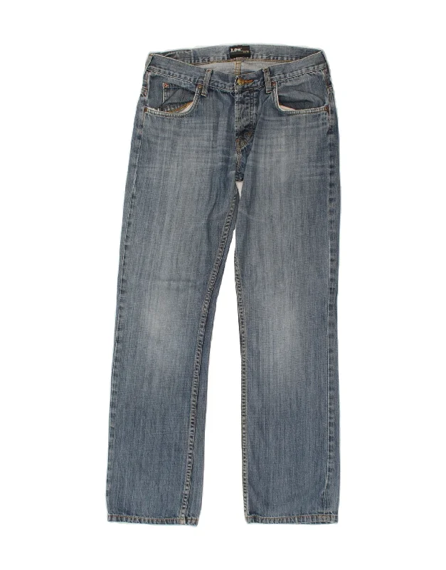 LEE Womens Knox Straight Jeans W33 L33  Blue Trendy Button-Up High-Waist Jeans
