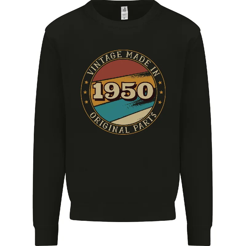74th Birthday Vintage Made In 1950 Mens Sweatshirt Jumper Hoodie with Embroidery Detailed Premium 74th Birthday Vintage Made In 1950 Mens Sweatshirt Jumper Hoodie with Embroidery Detailed Premium