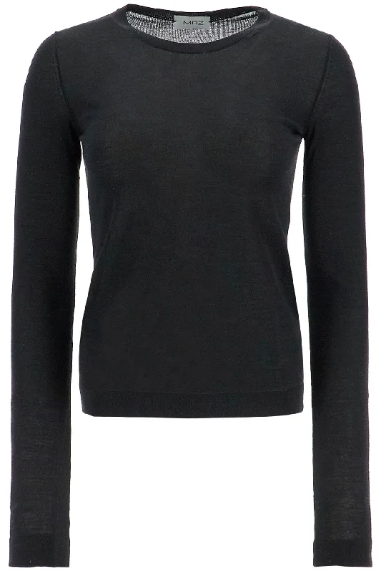 'cashmere and silk blend sweater 0056 NERO Toggled Drawstring Belted