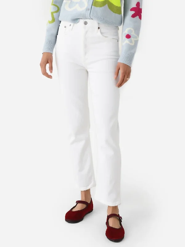 Riley High Rise Straight Jean In Sour Cream Casual High-Waisted Bootcut Jeans