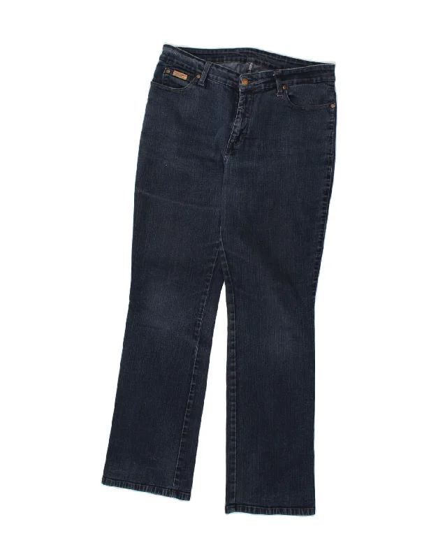 WRANGLER Womens Curve Bootcut Jeans W32 L32 Navy Blue Cotton Trendy Plus Size Jeans