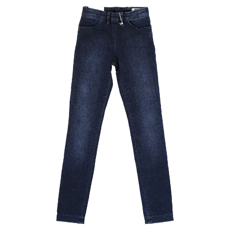 Acne Studios Back Zipped Straight-Leg Jeans in Blue Cotton Denim Comfortable Dark Wash Jeans Acne Studios Back Zipped Straight-Leg Jeans in Blue Cotton Denim Comfortable Dark Wash Jeans