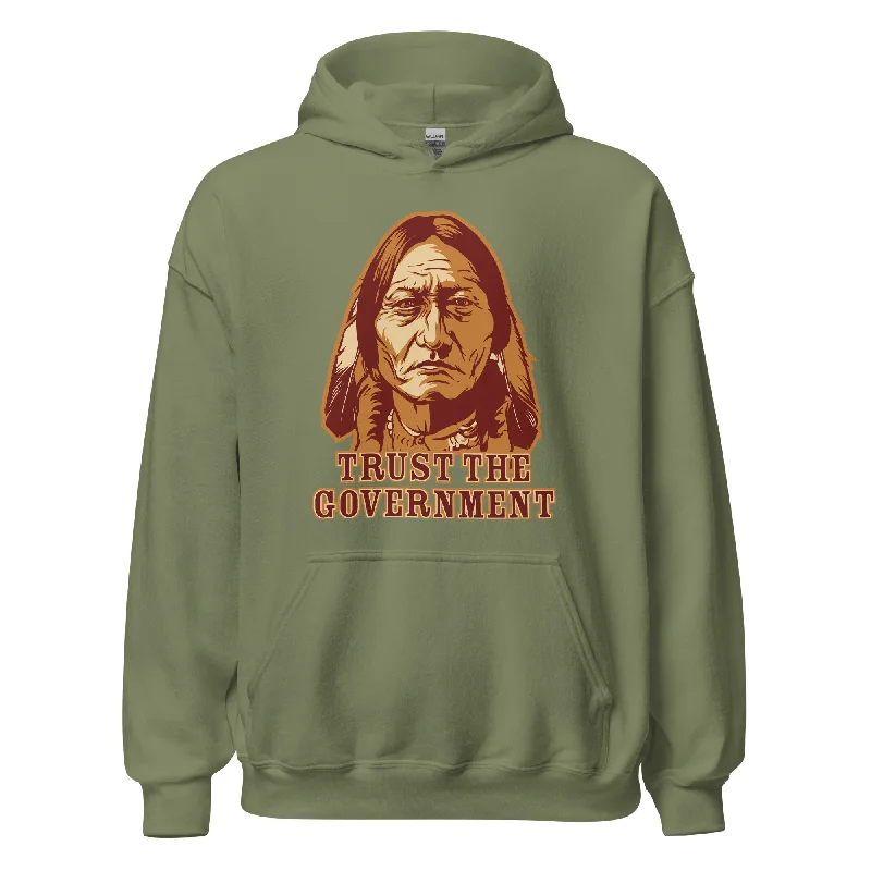 Trust the Government Sitting Bull Pullover Hoodie Sweatshirt Hoodie with Gradient Ombre Colorful