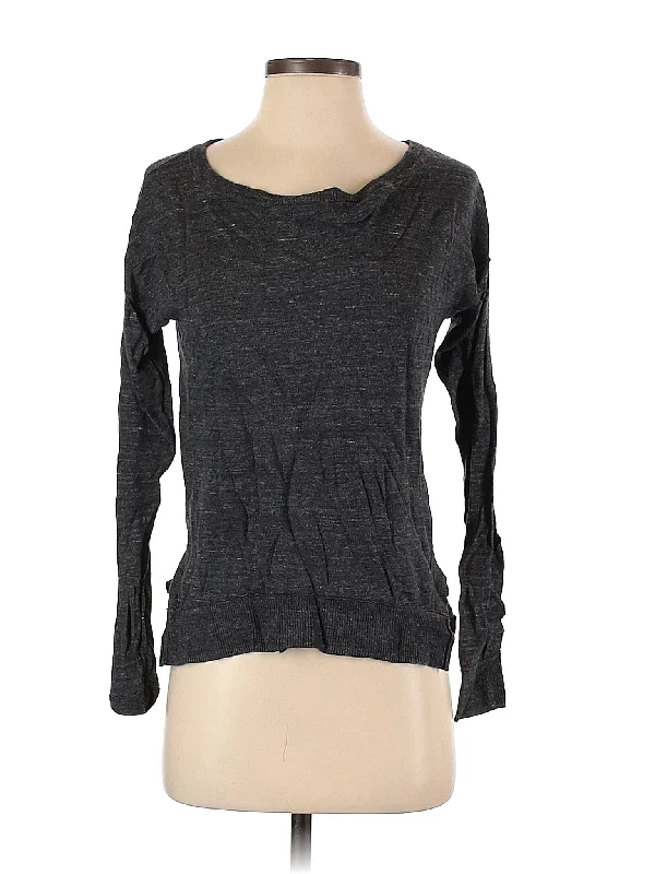 Pullover Sweater Solid Print Embellished