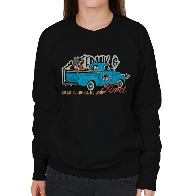 Ford Frank And Sons No Match For The Big Jobs Women's Sweatshirt Hoodie with Elastic Cuffs Stretchable Comfortable Ford Frank And Sons No Match For The Big Jobs Women's Sweatshirt Hoodie with Elastic Cuffs Stretchable Comfortable