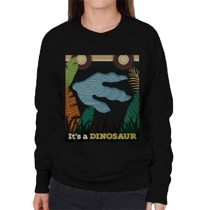 Jurassic Park Its A Dinosaur Footprint Women's Sweatshirt Hoodie with Color Block Contrast Stylish