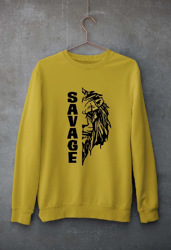 Savage Lion Unisex Sweatshirt for Men/Women Hoodie with Lining Warm Insulated