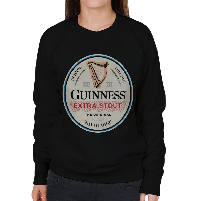 Guinness 1759 Dark And Lively Women's Sweatshirt Hoodie with Rolled Sleeves Casual Relaxed Guinness 1759 Dark And Lively Women's Sweatshirt Hoodie with Rolled Sleeves Casual Relaxed