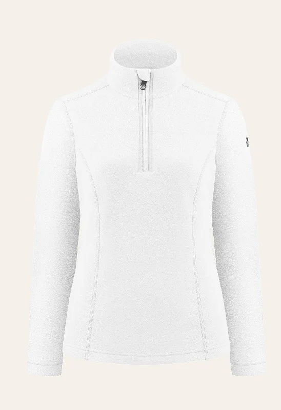 Poivre Blanc Micro Fleece Sweater in White Open Front Closed Front Wrap Front