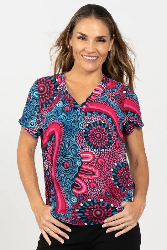 Badhiin V Neck Women's Short Sleeve Blouse Everyday Stylish Blouse