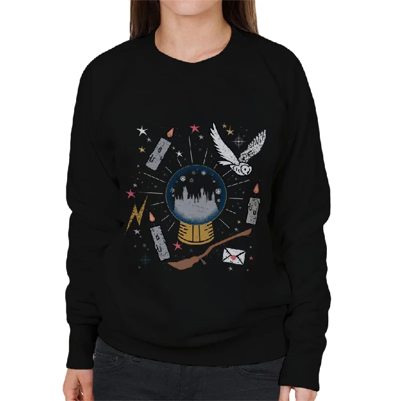 Harry Potter Christmas Crystal Ball Women's Sweatshirt Hoodie with Bell Sleeves Flared Feminine Harry Potter Christmas Crystal Ball Women's Sweatshirt Hoodie with Bell Sleeves Flared Feminine