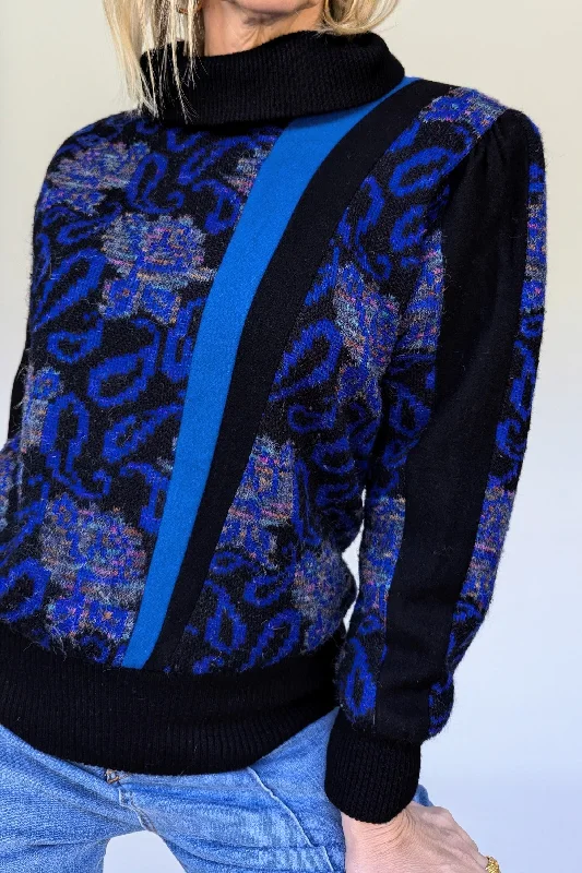 80s High Neck Statement Jumper Fitted Slim Tailored