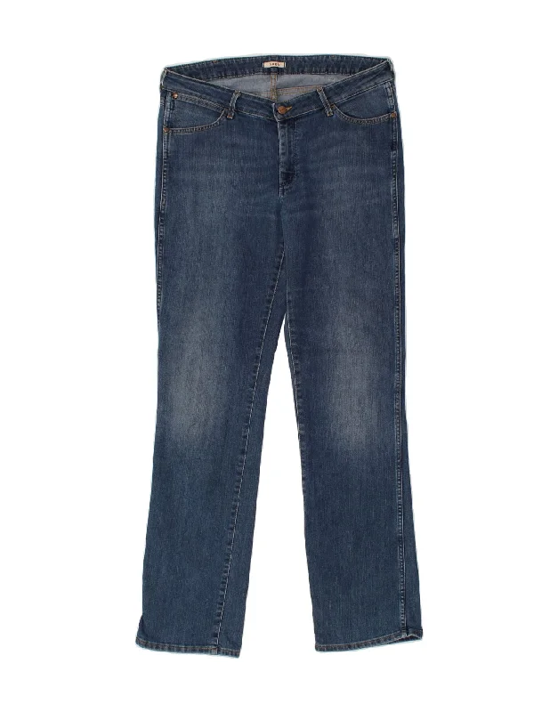 WRANGLER Womens Sara Straight Jeans W34 L34 Blue Cotton Comfortable Stretch Fit Jeans WRANGLER Womens Sara Straight Jeans W34 L34 Blue Cotton Comfortable Stretch Fit Jeans