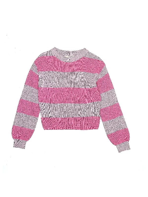 Pullover Sweater Ribbed Striped Patterned