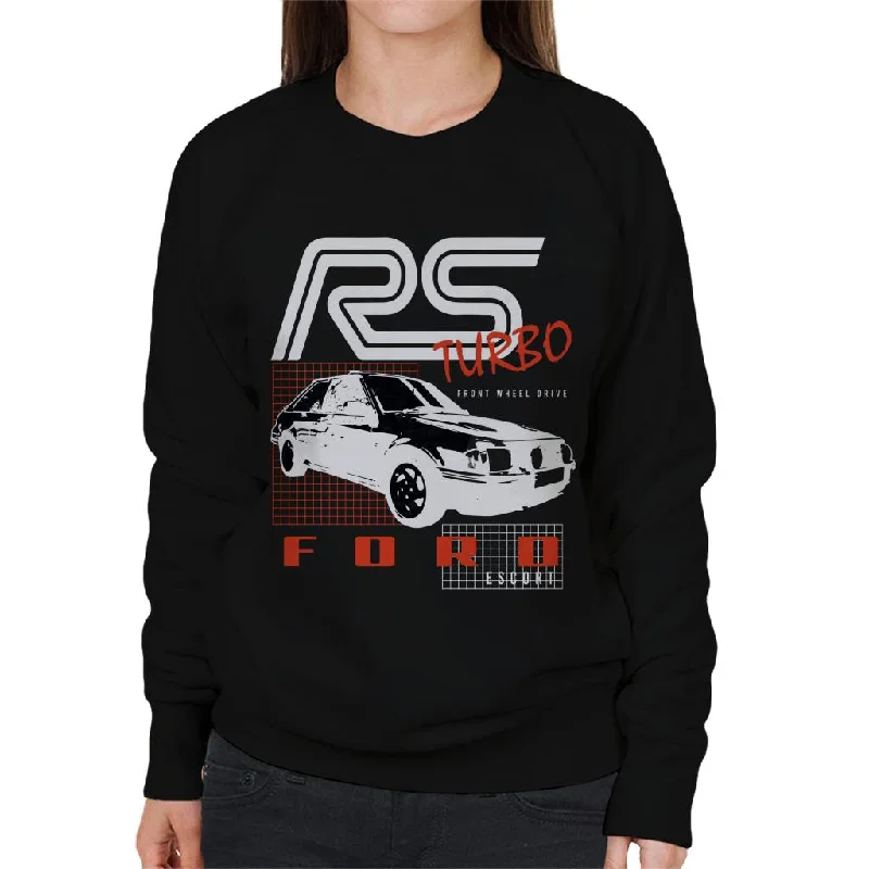 Ford Escort RS Turbo Front Wheel Drive Women's Sweatshirt Hoodie with Cropped Fit Short Trendy Ford Escort RS Turbo Front Wheel Drive Women's Sweatshirt Hoodie with Cropped Fit Short Trendy