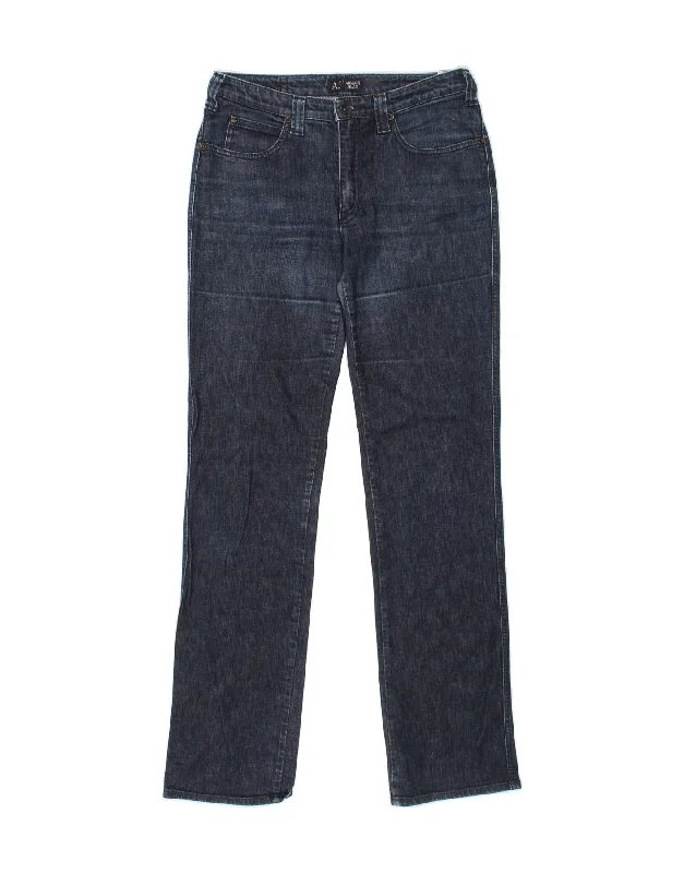 ARMANI Womens Straight Jeans W30 L34  Navy Blue Cotton Comfortable Ankle Jeans