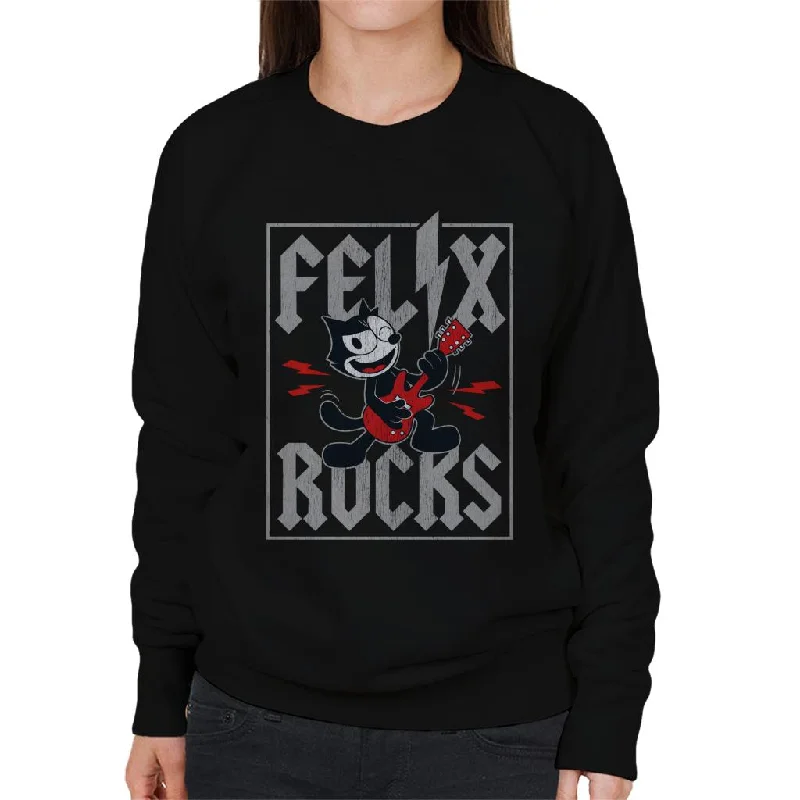 Felix The Cat The Rock Star Women's Sweatshirt Hoodie with Elastic Waist Stretchable Comfortable Felix The Cat The Rock Star Women's Sweatshirt Hoodie with Elastic Waist Stretchable Comfortable