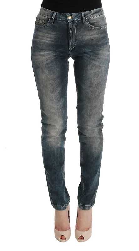 Cavalli  Wash Cotton Blend Slim Fit Women's Jeans Fashionable Relaxed Fit Denim
