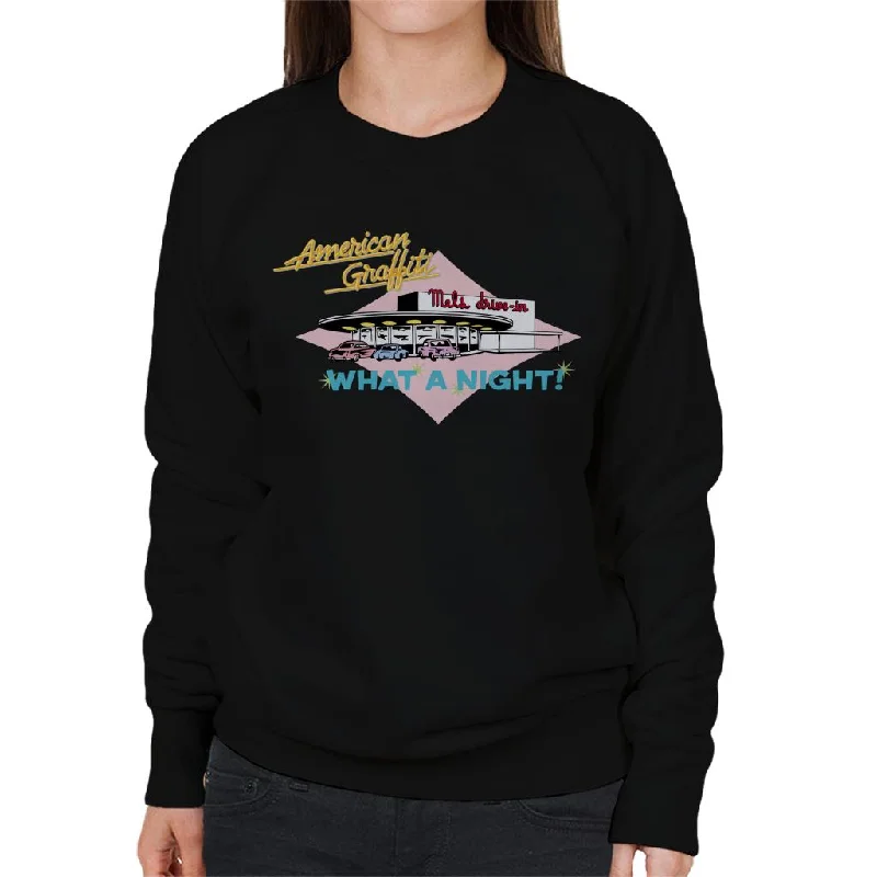 American Graffiti What A Night Women's Sweatshirt Hoodie with Lining Warm Insulated