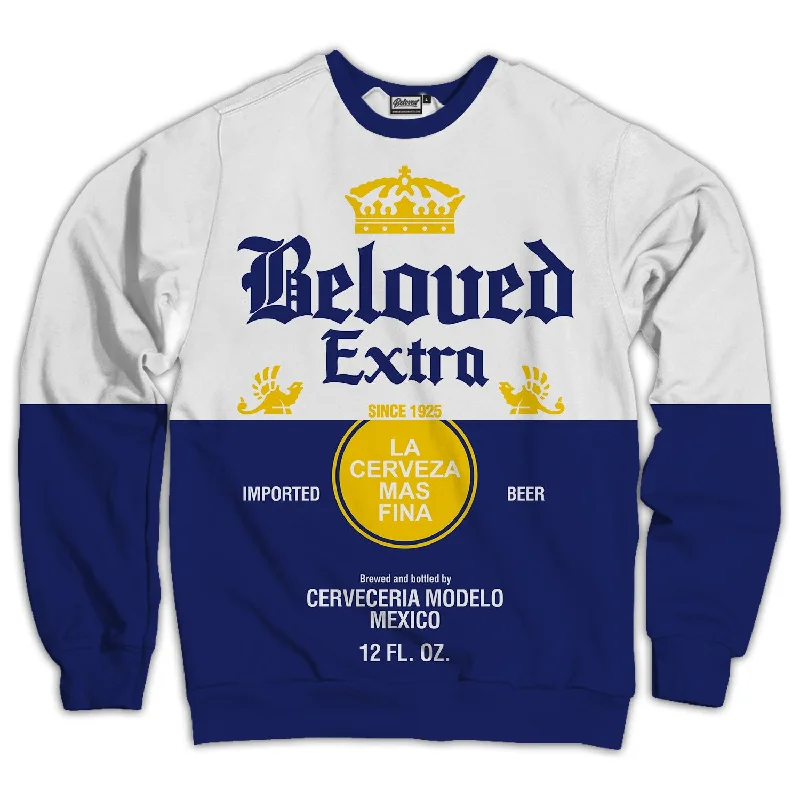 Beloved Extra Beer Unisex Sweatshirt Hoodie with Hidden Zipper Minimalist Clean