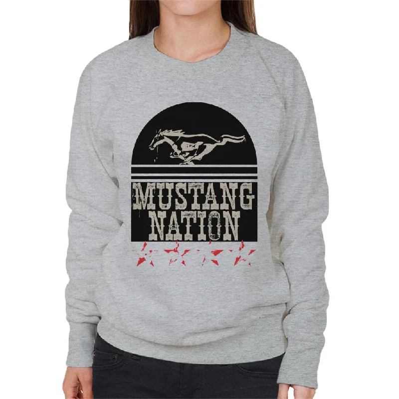Ford Mustang Nation Women's Sweatshirt Hoodie with Gradient Ombre Colorful