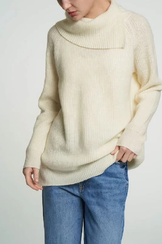 Sweater T27 T27 Portia Cream Front Pockets Side Pockets Patch Pockets