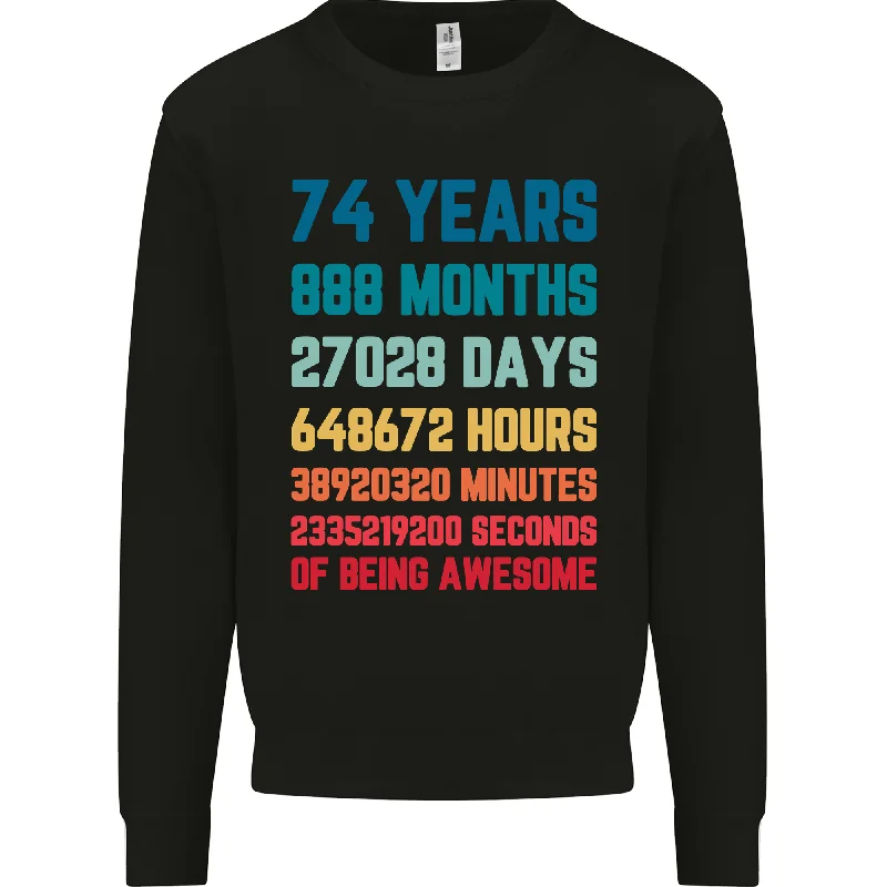 74th Birthday 74 Year Old Mens Sweatshirt Jumper Hoodie with Earth Tones Natural Calm 74th Birthday 74 Year Old Mens Sweatshirt Jumper Hoodie with Earth Tones Natural Calm