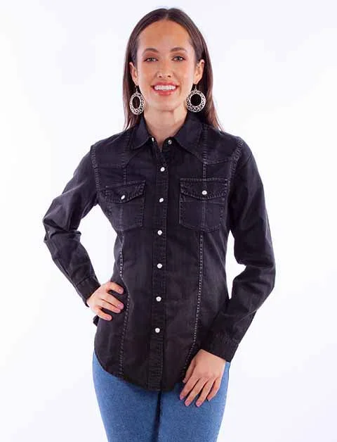 Women's Honey Creek Collection Blouse: Classic Western Lightweight Chiffon Blouse