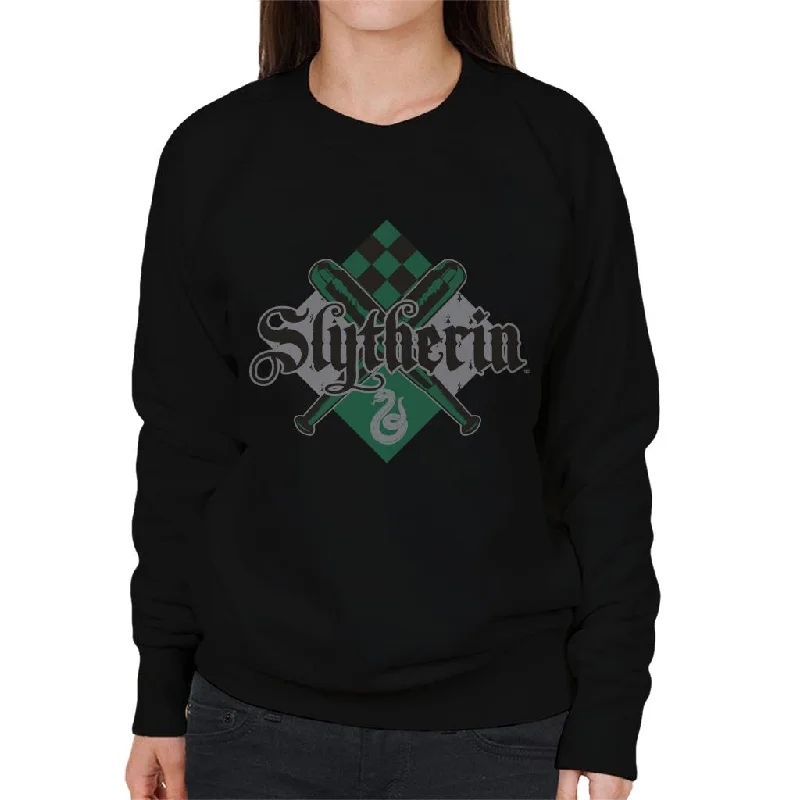 Harry Potter Slytherin Quidditch Crest Women's Sweatshirt Hoodie with Embroidery Detailed Premium Harry Potter Slytherin Quidditch Crest Women's Sweatshirt Hoodie with Embroidery Detailed Premium