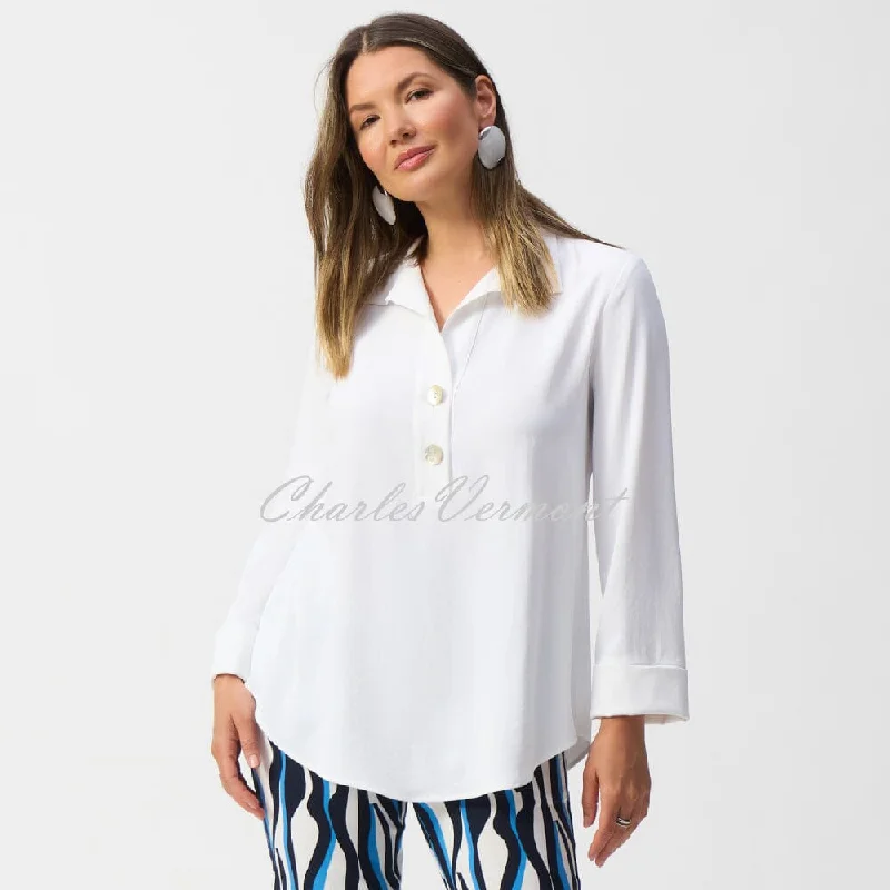 Joseph Ribkoff Blouse With Pearlescent Button Detail - Style 251079 Casual Button Blouse