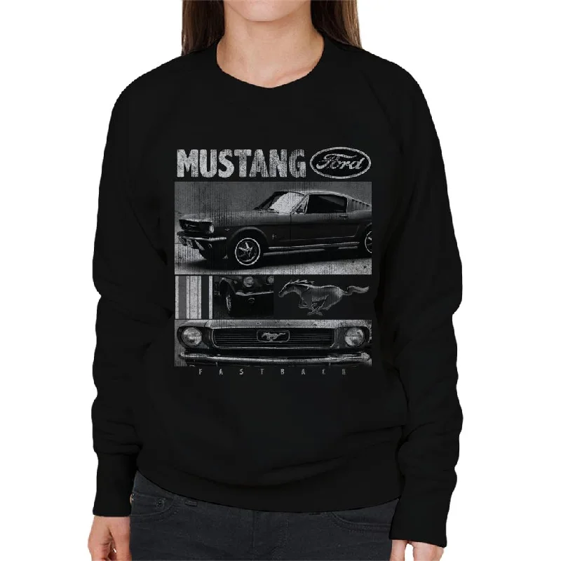 Ford Mustang Fastback Women's Sweatshirt Hoodie with Hem Lace Feminine Delicate