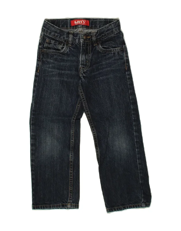 LEVI'S Girls 505 Straight Jeans 5-6 Years W20 L18 Navy Blue Cotton Trendy Skinny Fit Jeans