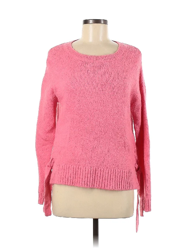 Pullover Sweater Welt Pockets Slit Pockets Flap Pockets