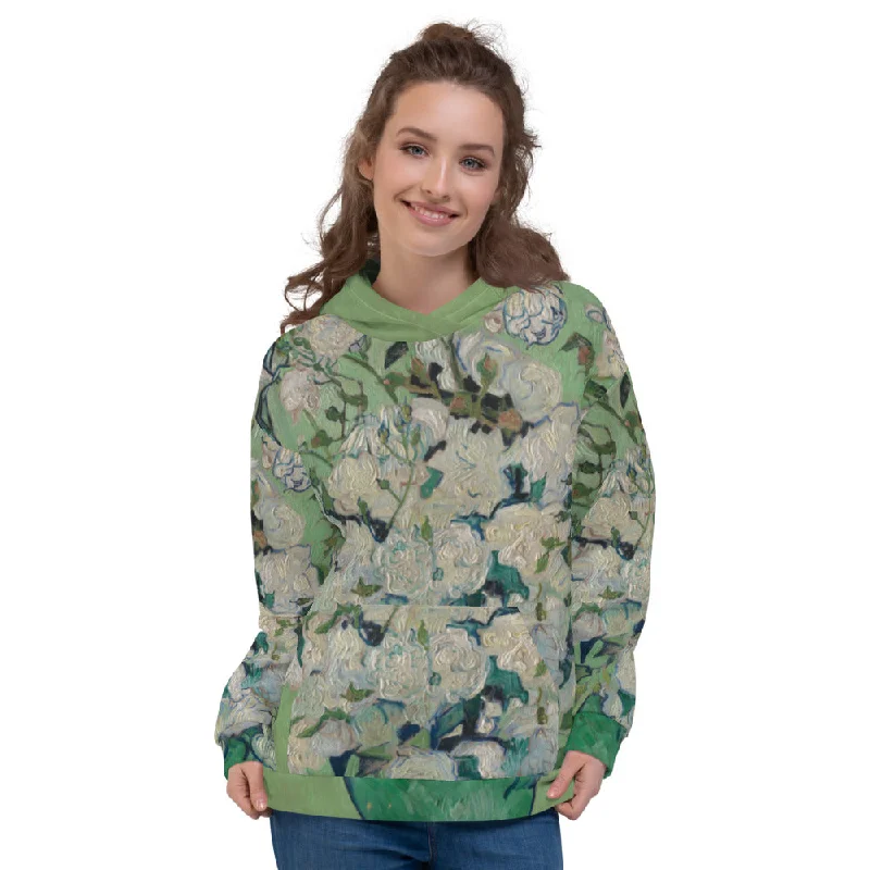 Vincent Van Gogh Roses Fine Art Unisex Hoodie Hoodie with Sequins Glamorous Eye-catching