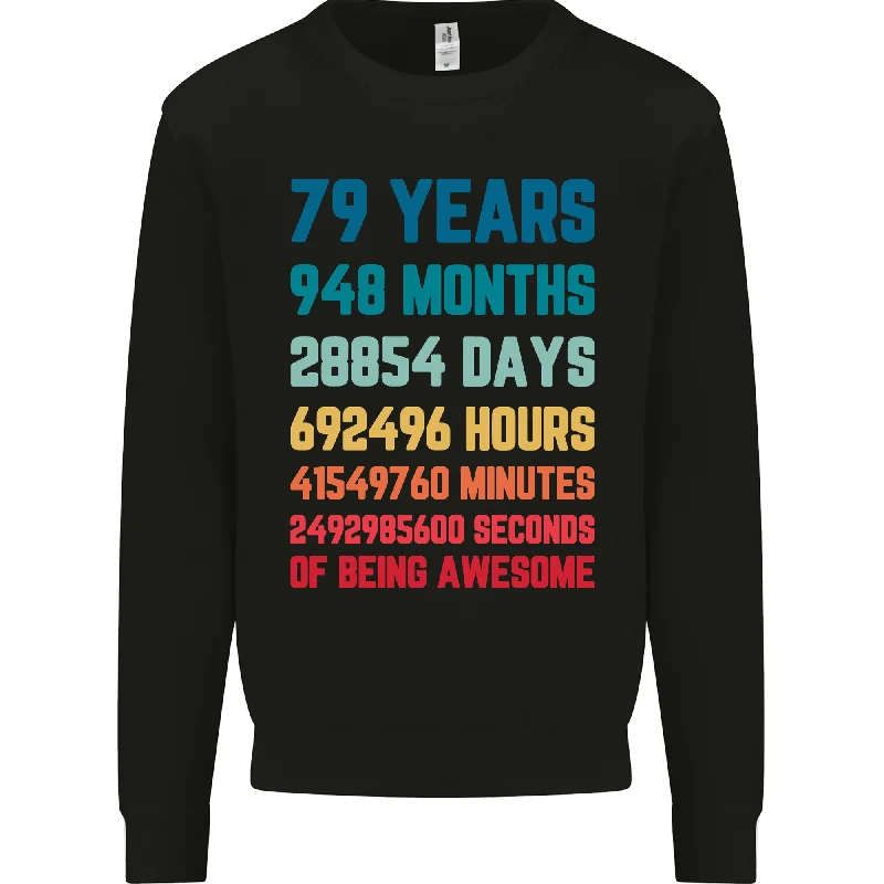79th Birthday 79 Year Old Mens Sweatshirt Jumper Hoodie with High-Low Hem Asymmetrical Trendy 79th Birthday 79 Year Old Mens Sweatshirt Jumper Hoodie with High-Low Hem Asymmetrical Trendy
