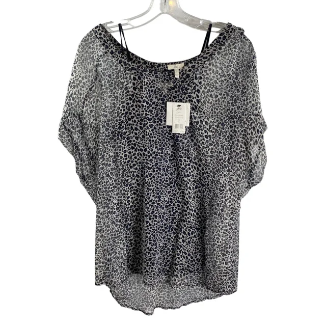 JOIE Size SMALL Black/Gray Print 2 PC NWT BLOUSE Lightweight Floral Blouse