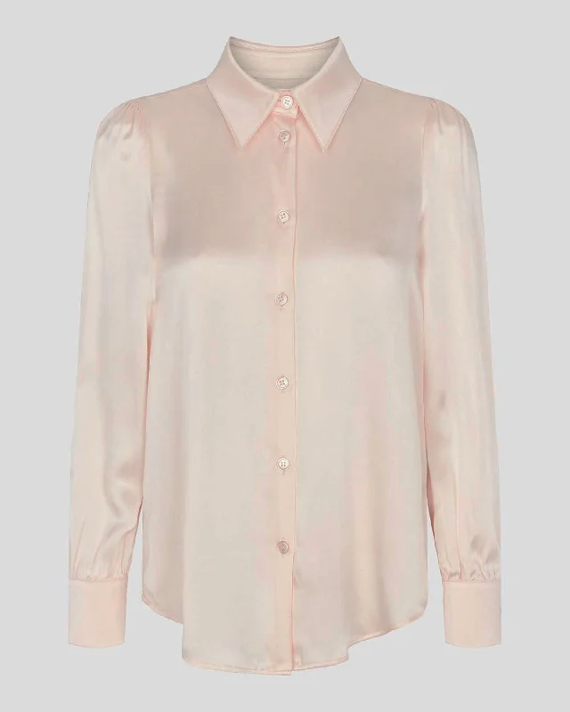 MATT LATIA PUFF SLEEVE BLOUSE - BLUSH Peter Pan Collar Blouse