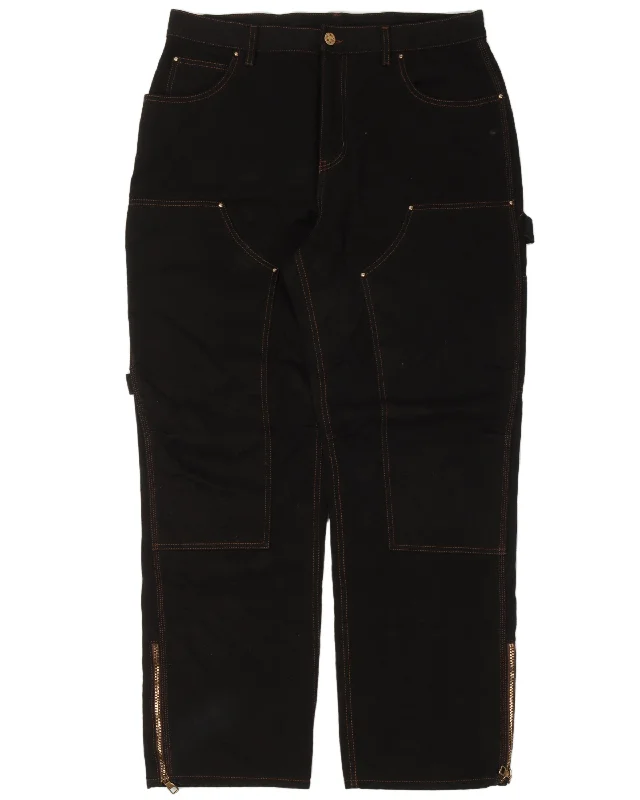 Dyed Double-Knee Monogram Carpenter Pants Slim-Fit Khaki Pants