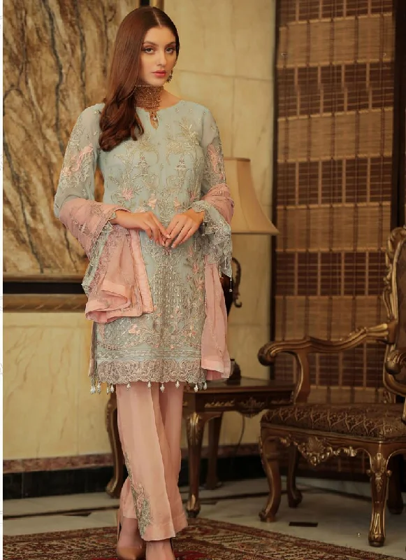 Cream Foux Georgette Pant Salwar Suits Chic Slim Fit Pants