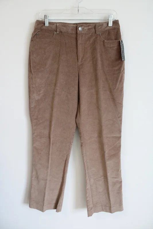 NEW Rafaella Brown Corduroy Straight Fit Pants | 10 Comfortable Cargo Pants